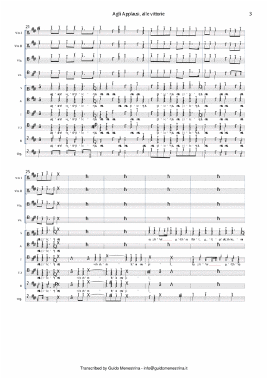 Antonio Maria Pacchioni - Agli Applausi, alle vittorie Large Ensemble scores gallery preview page 4