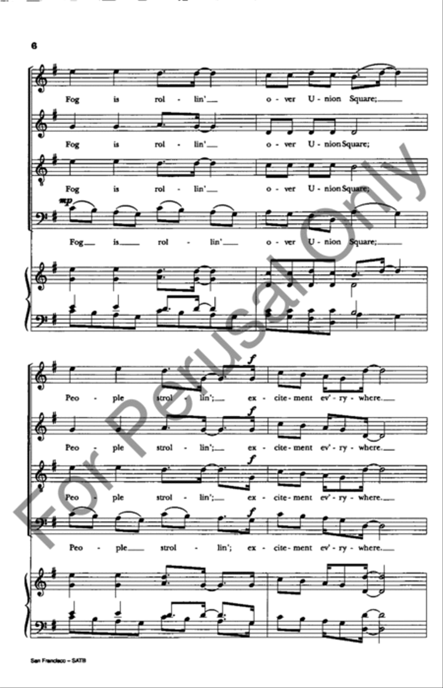 San Francisco San Francisco 4-Part scores gallery preview page 6