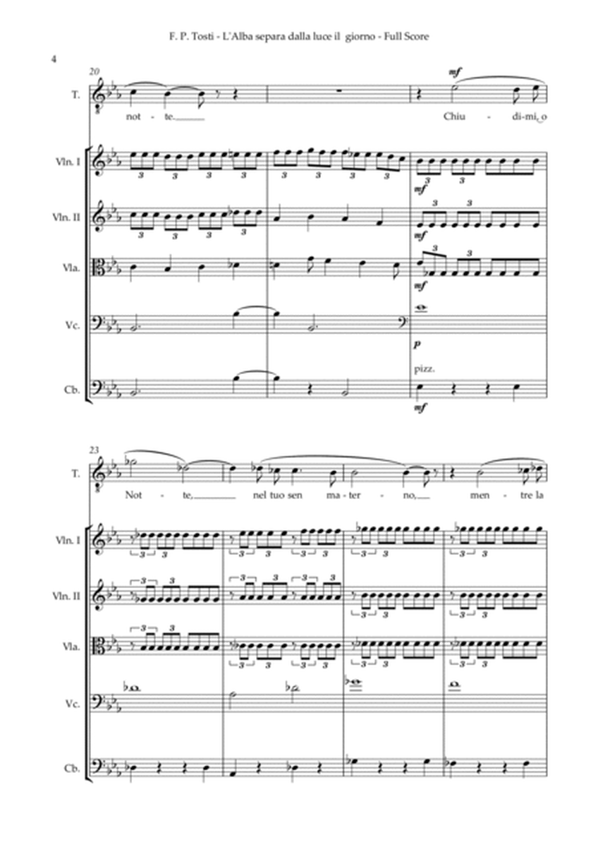 L'Alba separa dalla luce l'ombra - High Voice and Strings Quintet - Full Score and Parts Set image number null