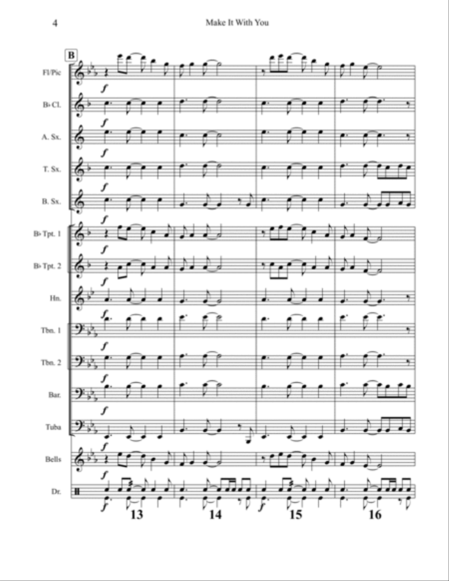 Make It With You Marching Band scores gallery preview page 4