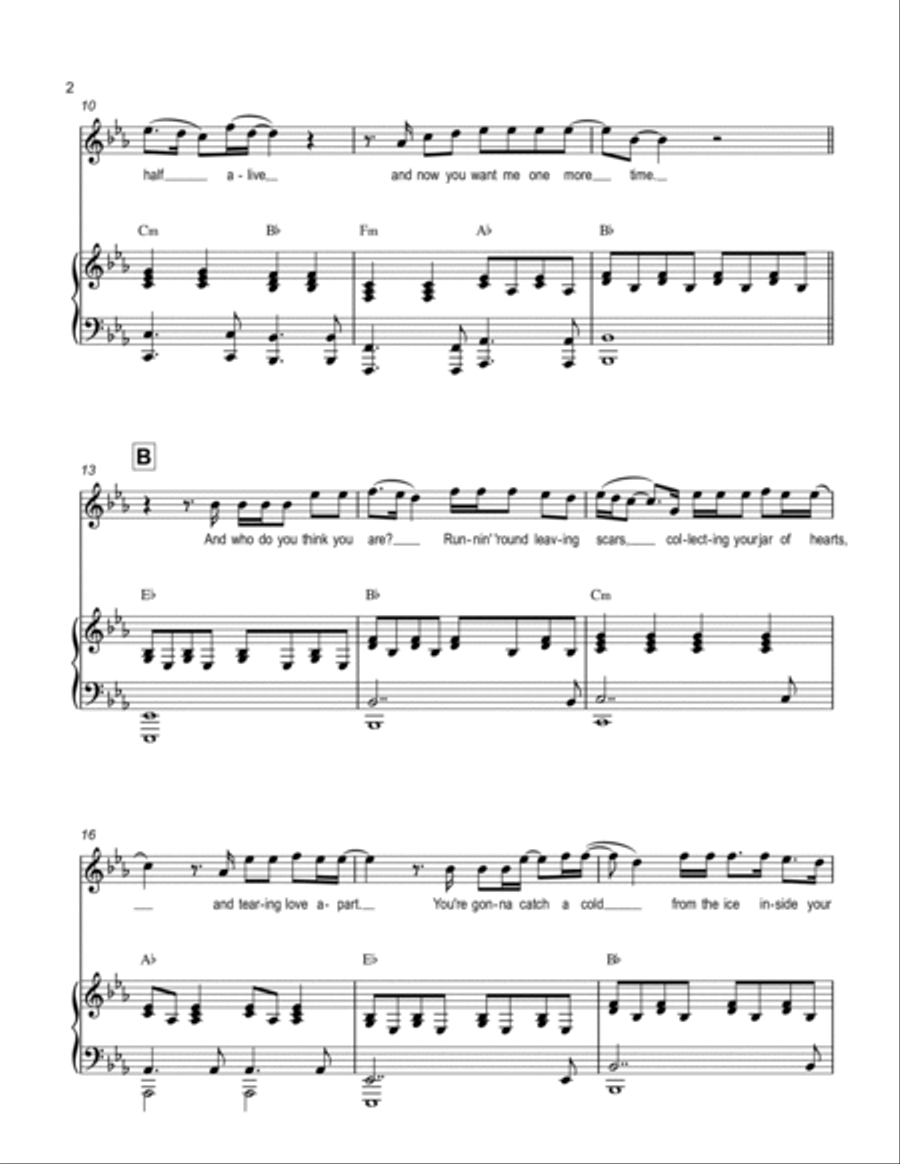Jar of Hearts Voice scores gallery preview page 2