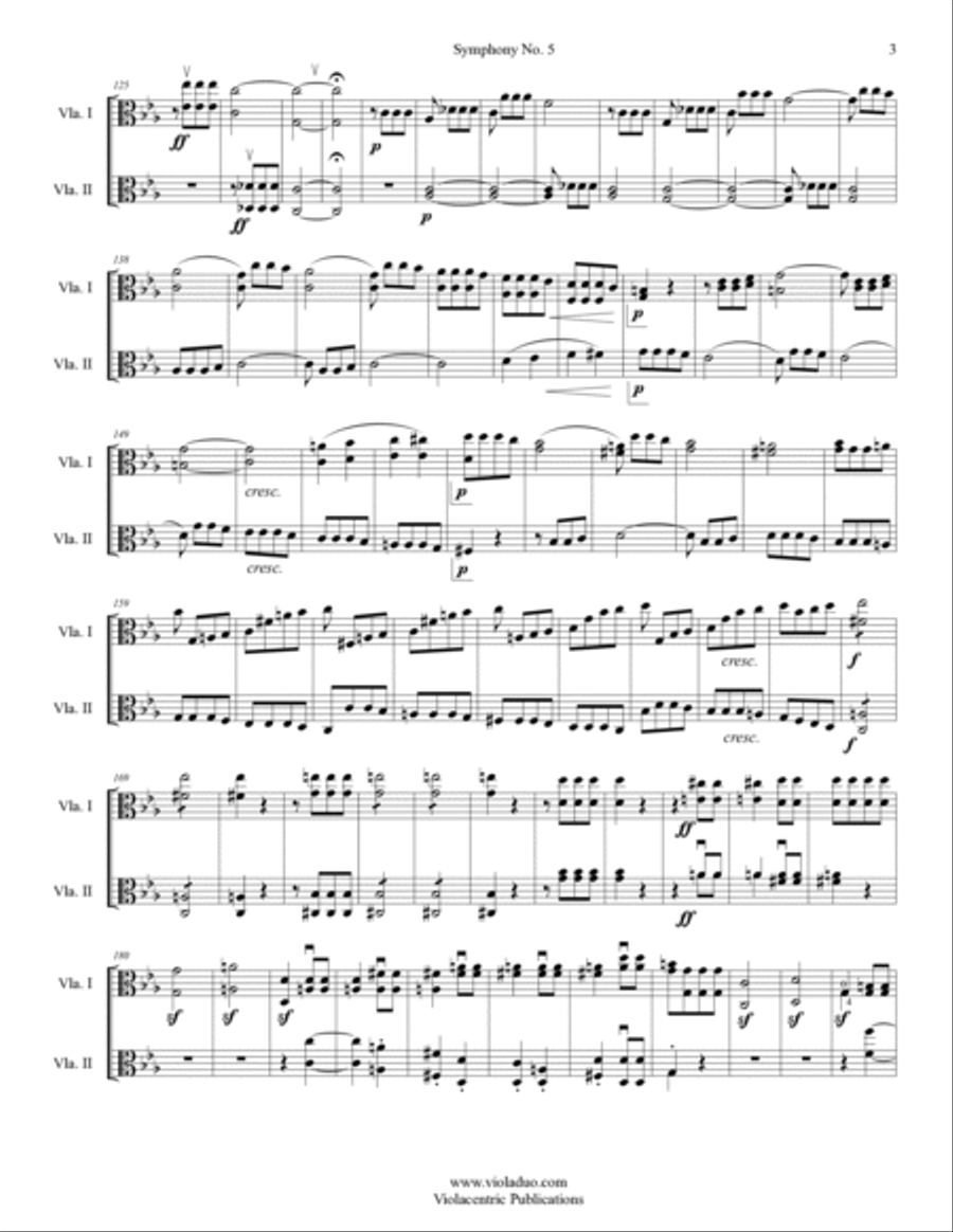 Seven Masterworks from the Orchestral Repertoire for Two Violas String Duet scores gallery preview page 5