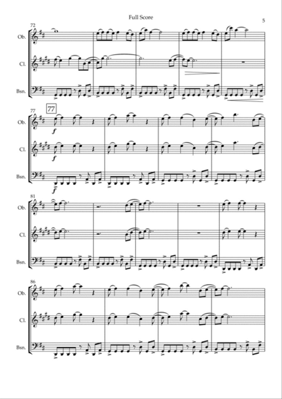 Without You Woodwind Trio scores gallery preview page 5