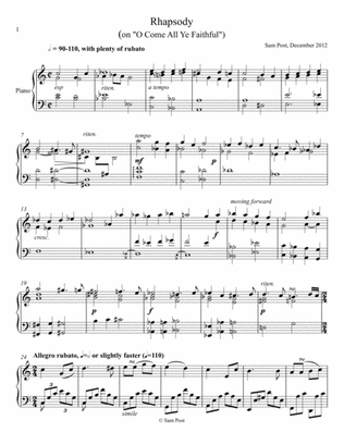 Rhapsody on "O Come All Ye Faithful", op. 3, #2