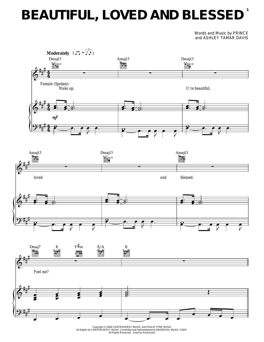 Beautiful, Loved And Blessed Piano, Vocal, Guitar scores gallery preview page 1