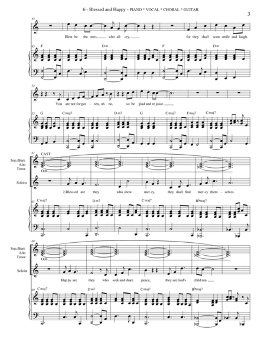 Blessed and Happy Choir scores gallery preview page 3