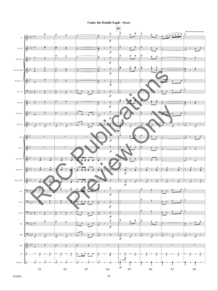 Under The Double Eagle (Score) Concert Band scores gallery preview page 14