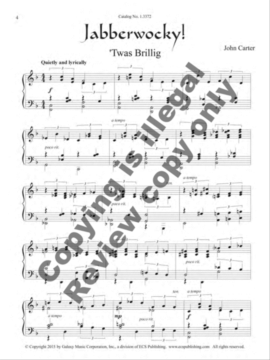 Jabberwocky! Piano Solo scores gallery preview page 4