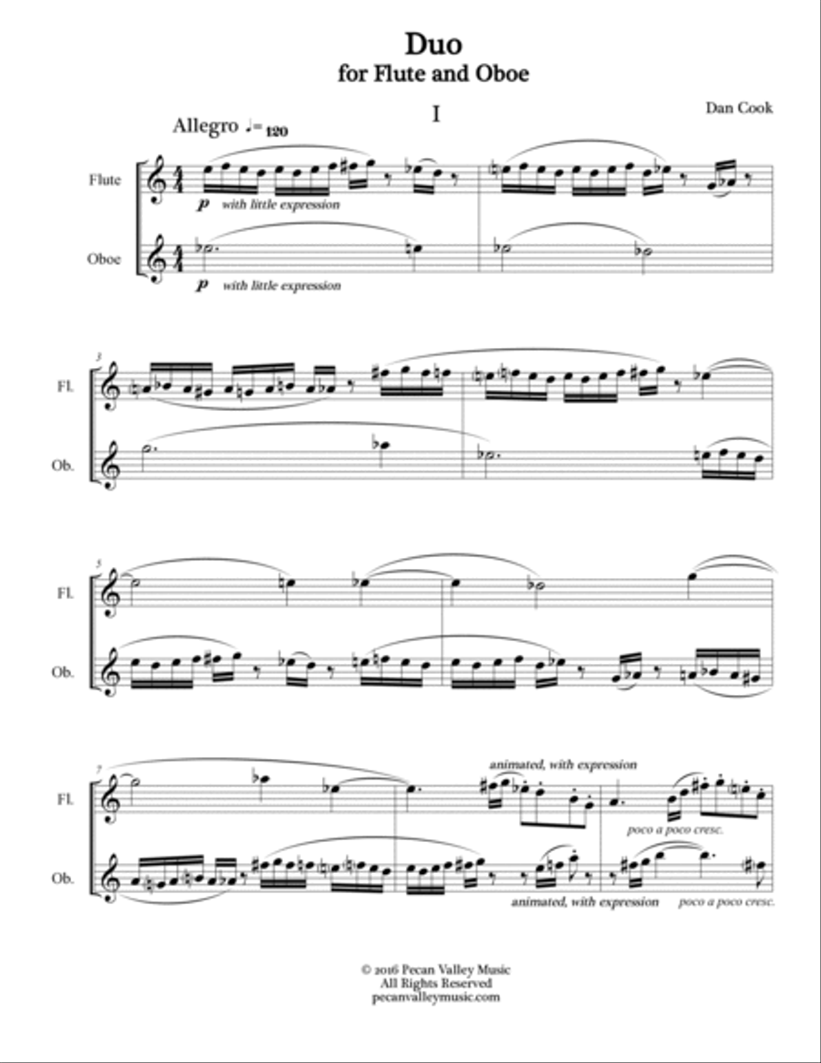 Duo for Flute and Oboe Woodwind Duet scores gallery preview page 3