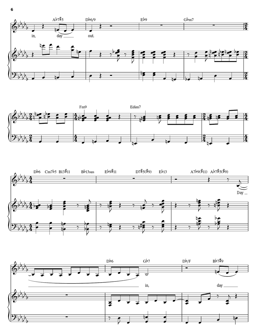Day In, Day Out Piano, Vocal scores gallery preview page 6