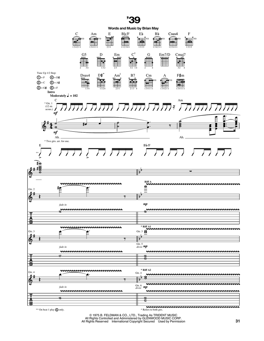 '39 '39 Acoustic Guitar scores gallery preview page 1
