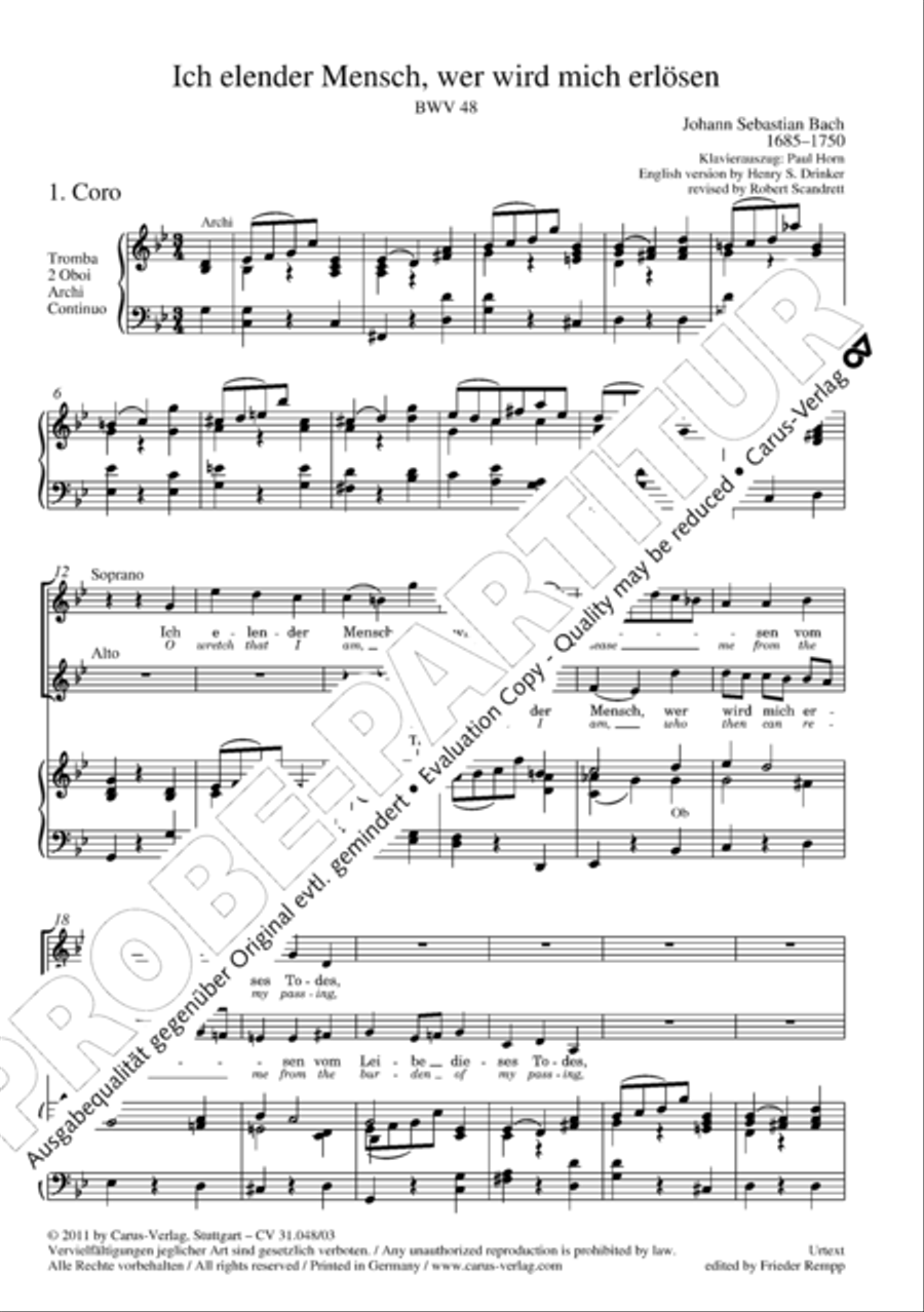 O wretch that I am, who then can release me (Ich elender Mensch, wer wird mich erlosen) 4-Part scores gallery preview page 4