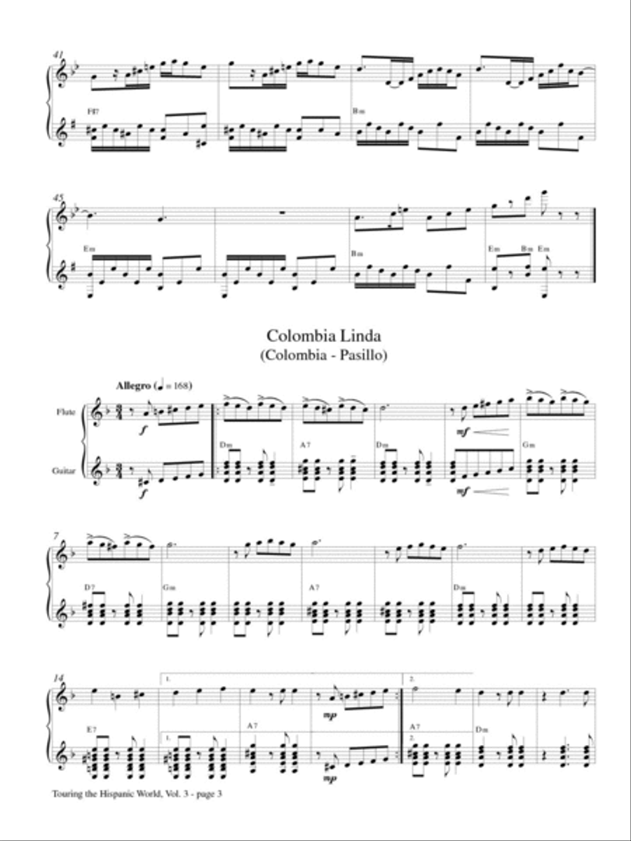 Touring the Hispanic World, Volume 3 Flute scores gallery preview page 3