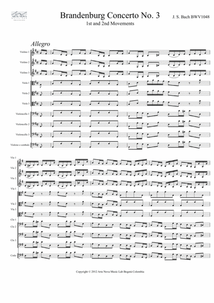 Brandenburg Concerto No 3 - BWV 1048 image number null