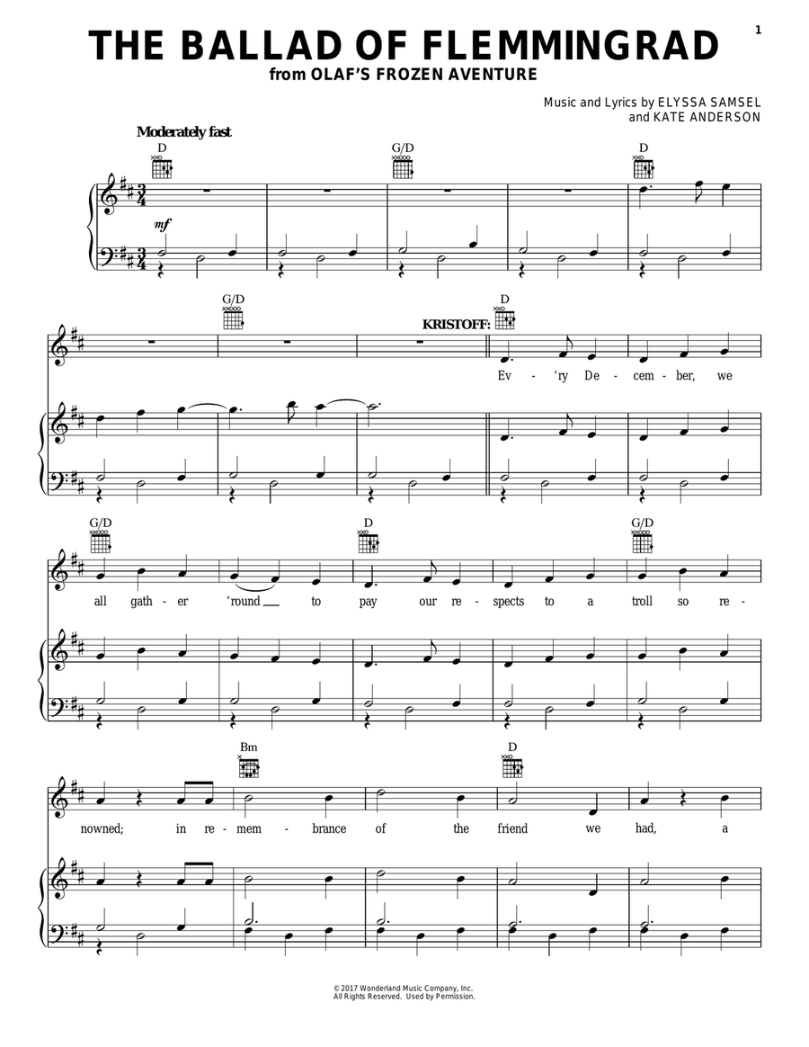 The Ballad Of Flemmingrad Piano, Vocal, Guitar scores gallery preview page 1