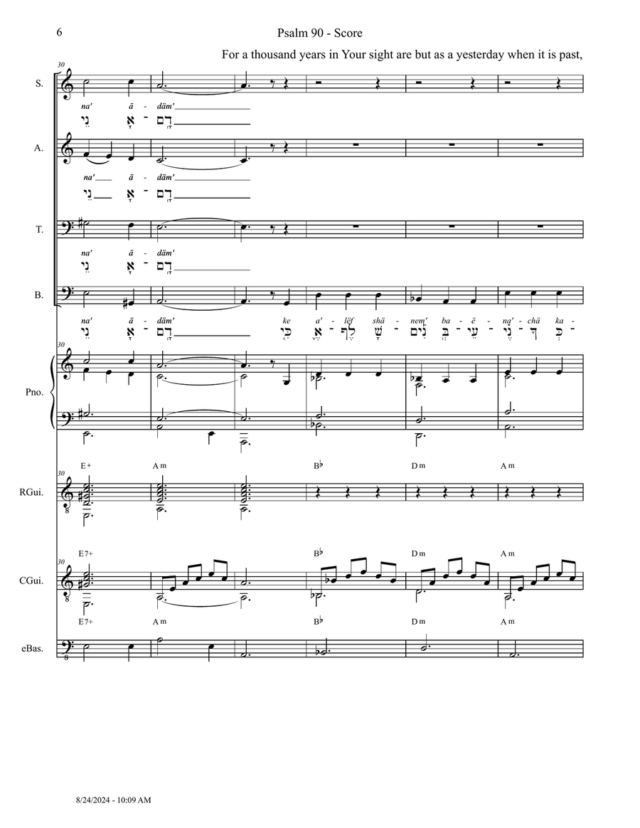Psalm 90 - Score Only Small Ensemble scores gallery preview page 6
