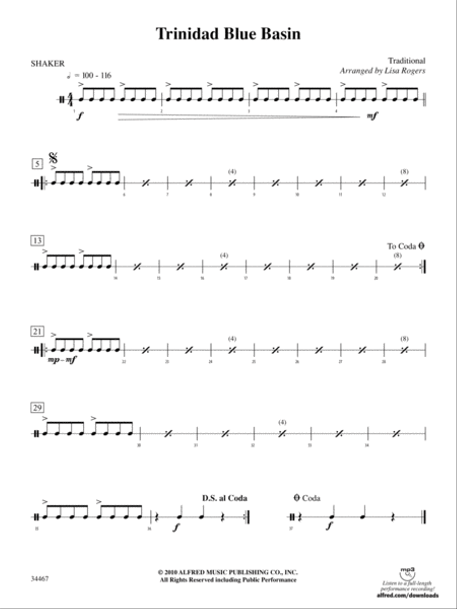 Trinidad Blue Basin: 5th Percussion Percussion scores gallery preview page 1