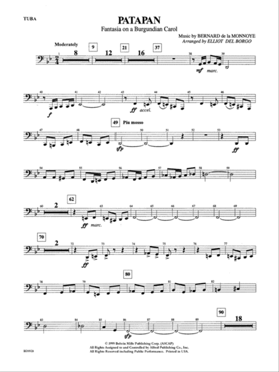 Patapan: Tuba Concert Band scores gallery preview page 1