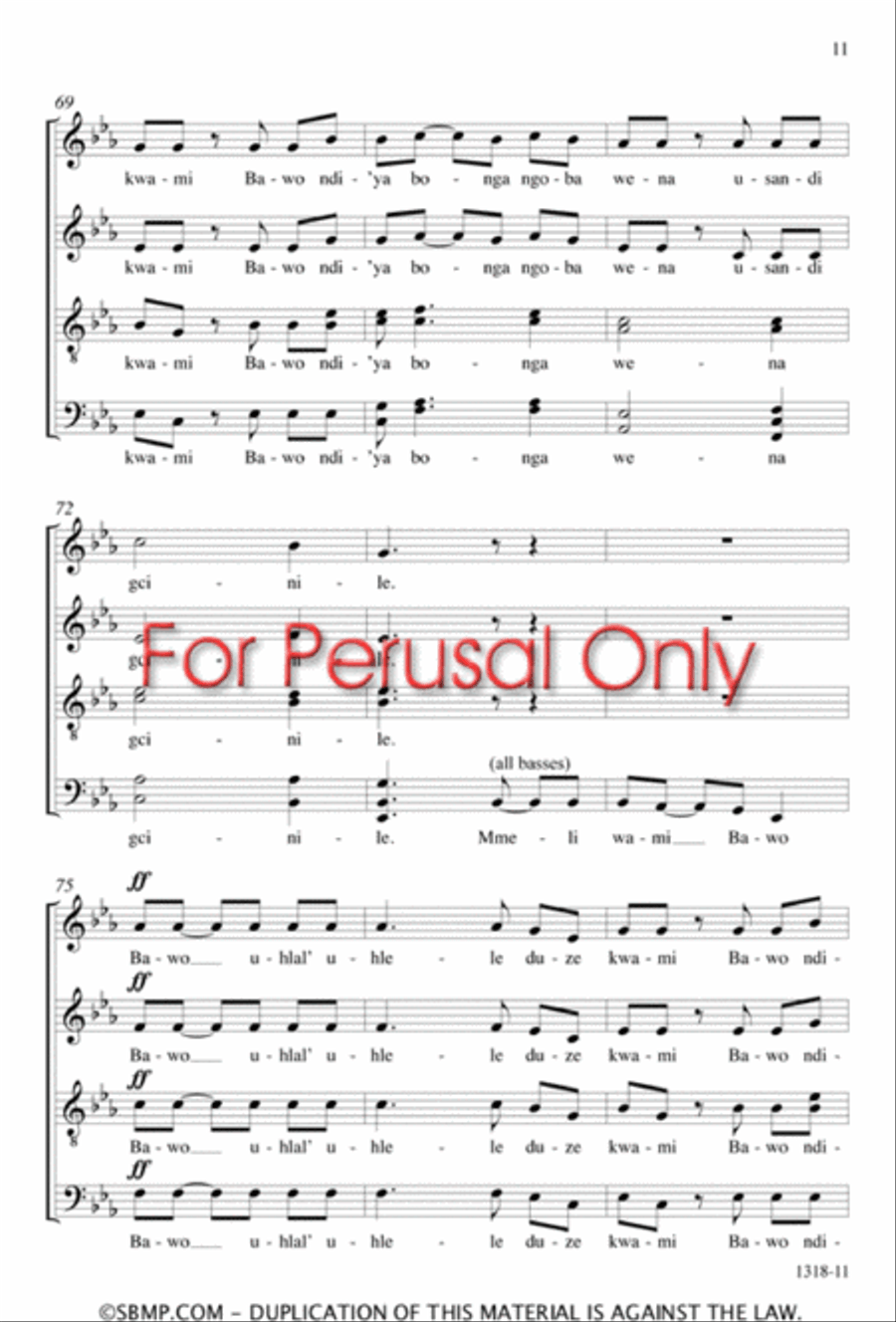 Ndikhokhele Bawo - SATB divisi Octavo Divisi scores gallery preview page 10