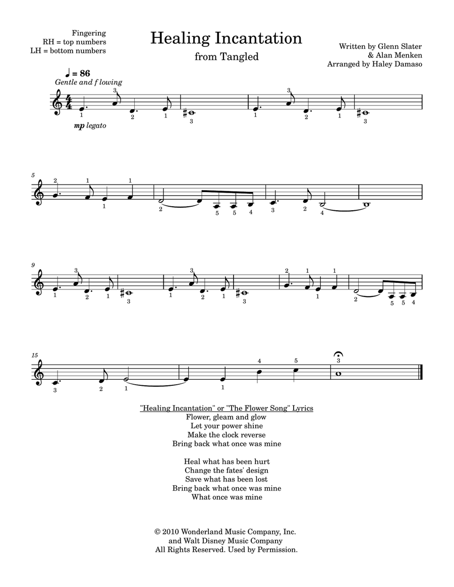 Healing Incantation Healing Incantation Easy Piano scores gallery preview page 1