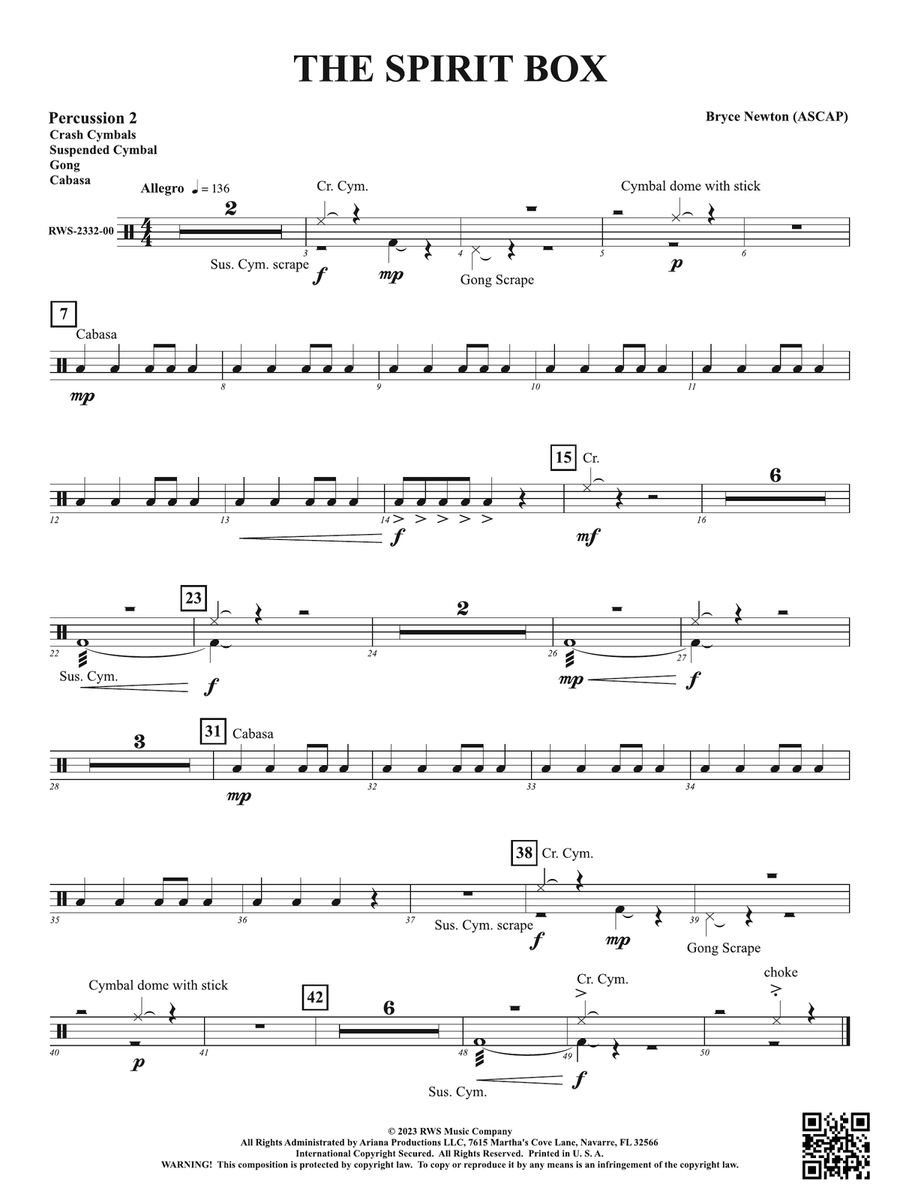 The Spirit Box: 2nd Percussion Percussion scores gallery preview page 1