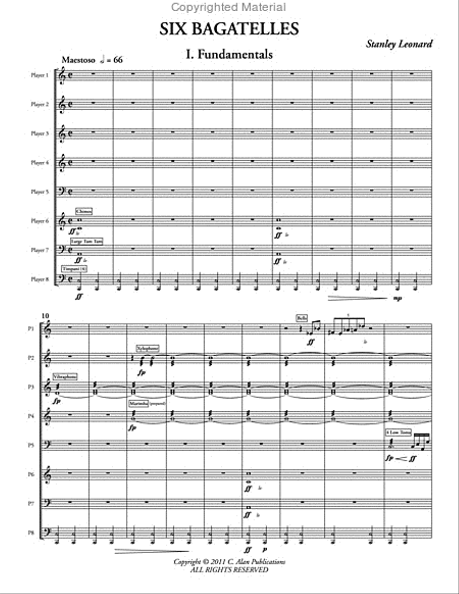 Six Bagatelles (score & parts) Percussion Ensemble scores gallery preview page 2