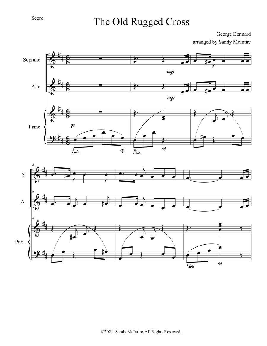 The Old Rugged Cross Vocal Duet scores gallery preview page 1