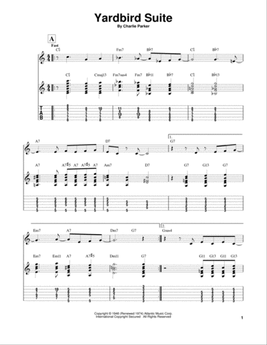 Yardbird Suite Electric Guitar scores gallery preview page 1