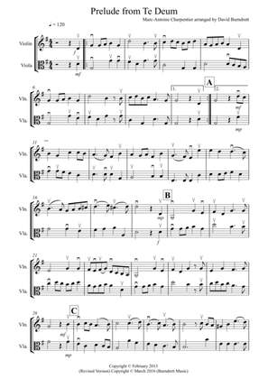 Prelude from Te Deum for Violin and Viola
