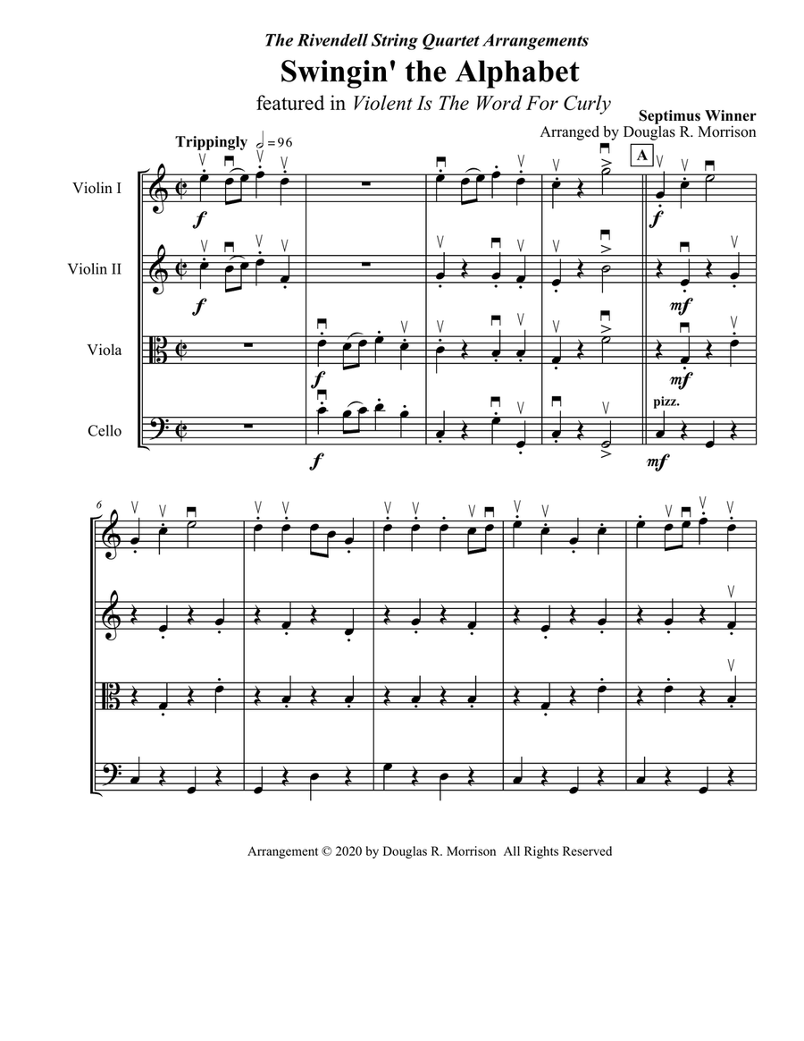 Swingin' The Alphabet String Quartet scores gallery preview page 2