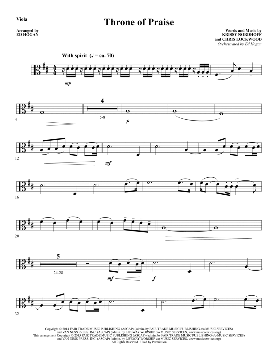 Throne of Praise - Viola Throne of Praise - Viola Choir scores gallery preview page 1