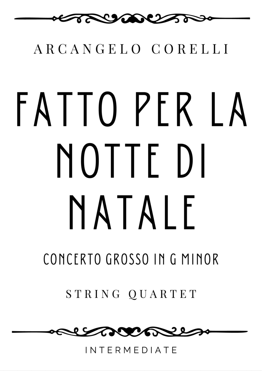 Corelli - Concerto grosso in G minor 'Fatto per la Notte di Natale' - Intermediate String Quartet scores gallery preview page 1
