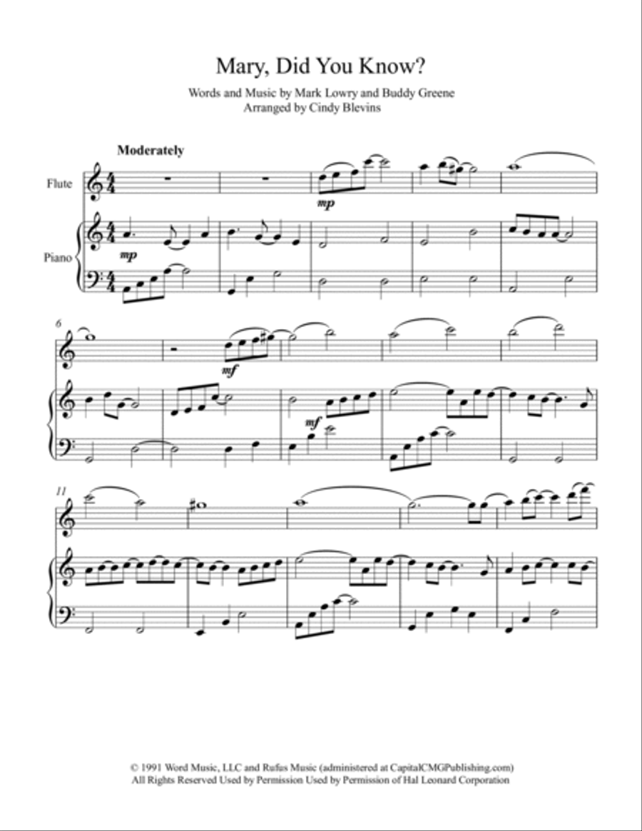Mary, Did You Know? Flute Solo scores gallery preview page 2