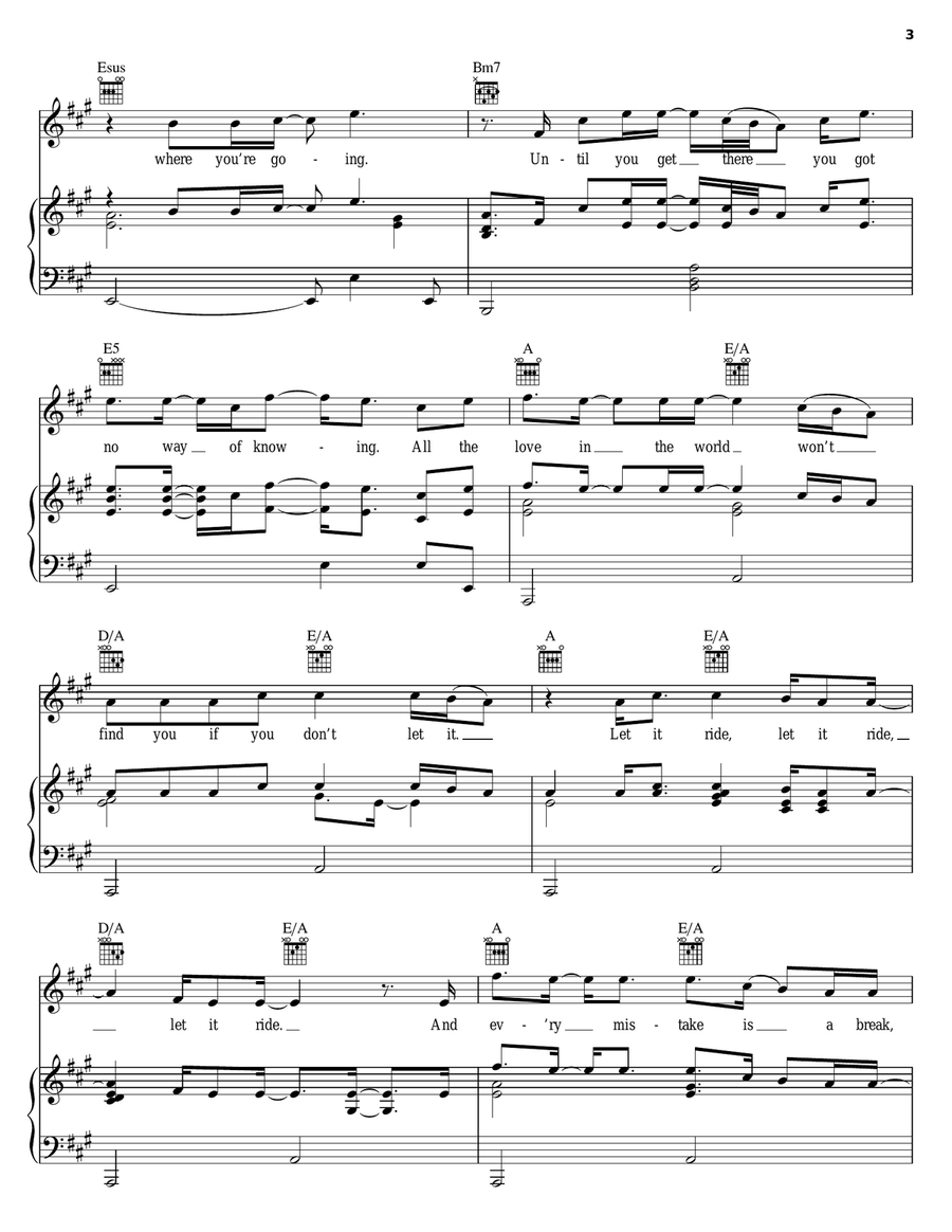 Let It Ride Piano, Vocal, Guitar scores gallery preview page 3