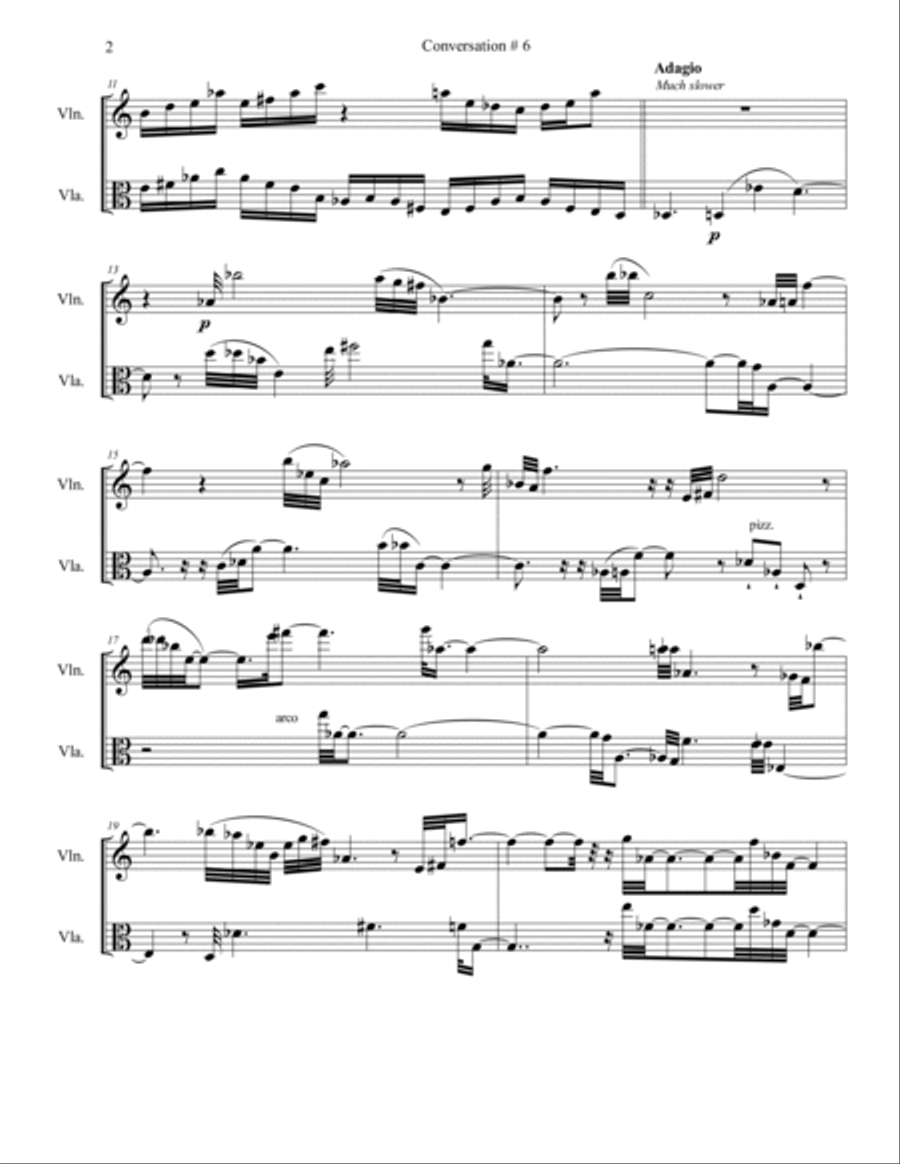 Conversation #6 for Violin and Viola String Duet scores gallery preview page 2
