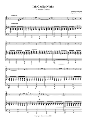 ICH GROLLE NICHT - Robert Schumann - for Bb Trumpet and Piano - Score and Parts