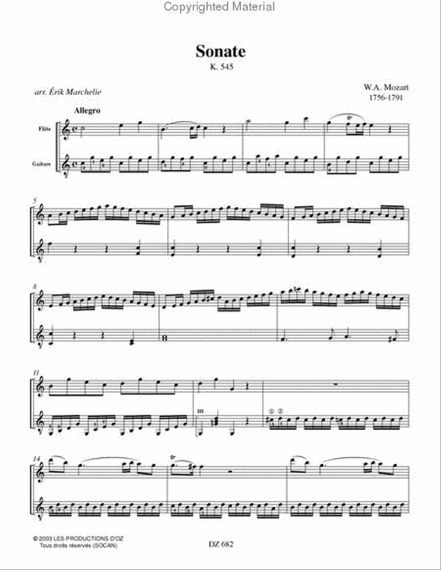 Sonate K. 545 Sonate K. 545 Flute scores gallery preview page 2