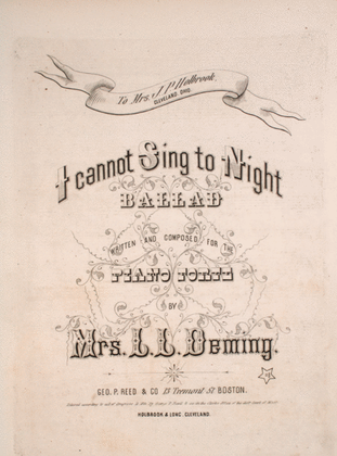 Book cover for I Cannot Sing To Night. Ballad