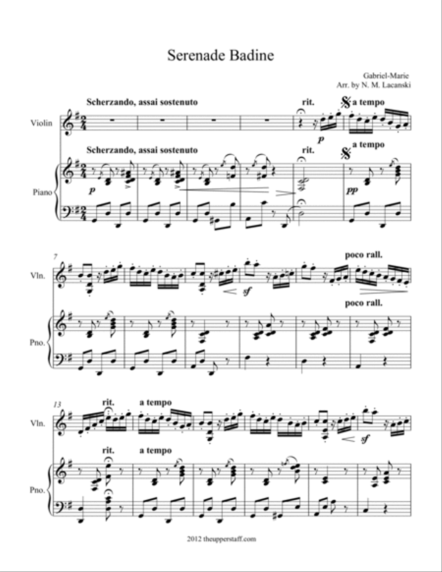 Serenade Badine Violin Solo scores gallery preview page 3