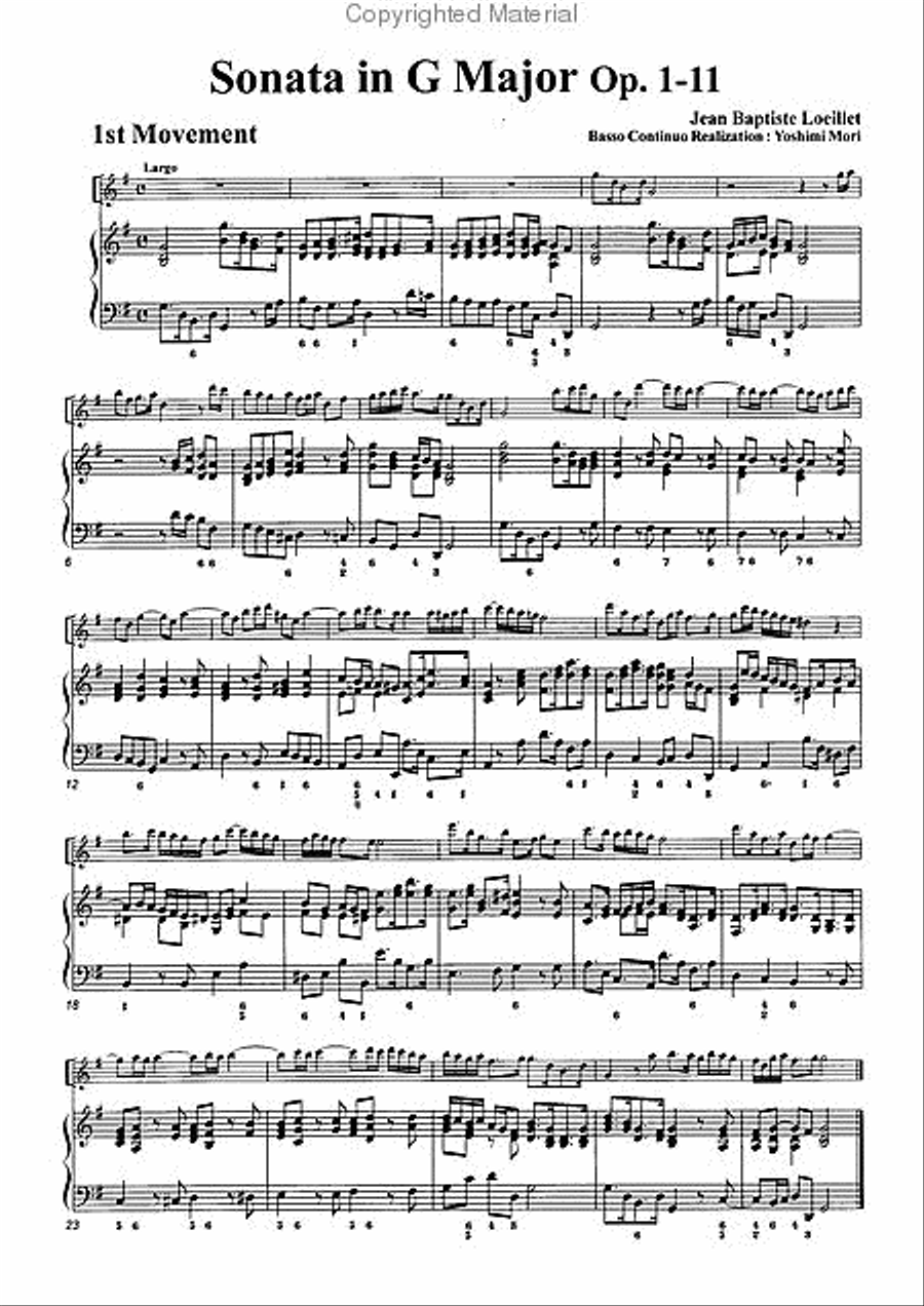 Sonata in G Major, Op. 1-11 Alto Recorder scores gallery preview page 3