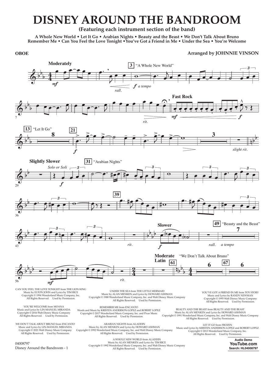 Disney Around the Bandroom - Oboe