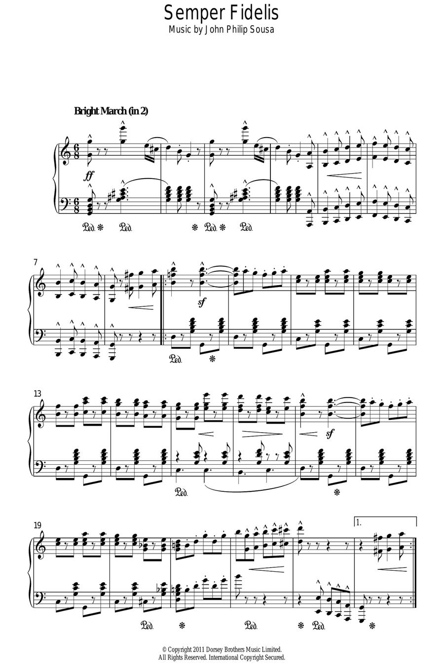 Semper Fidelis Semper Fidelis Piano Solo scores gallery preview page 1
