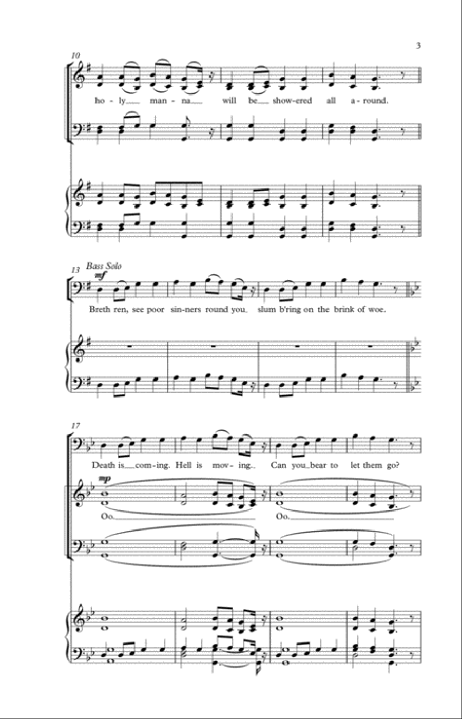 Brethren, We Have Met to Worship 4-Part scores gallery preview page 3