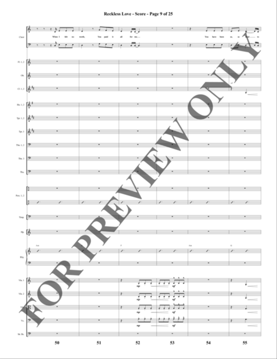 Reckless Love - Orchestration Choir scores gallery preview page 10
