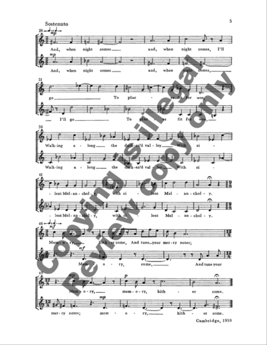 Memory, Hither Come SA scores gallery preview page 4