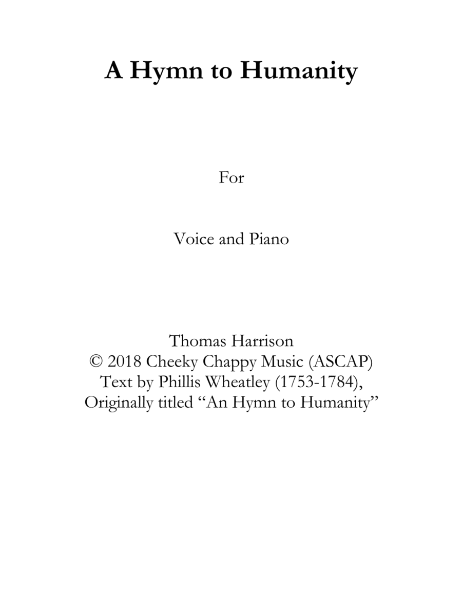 A Hymn to Humanity Voice scores gallery preview page 1