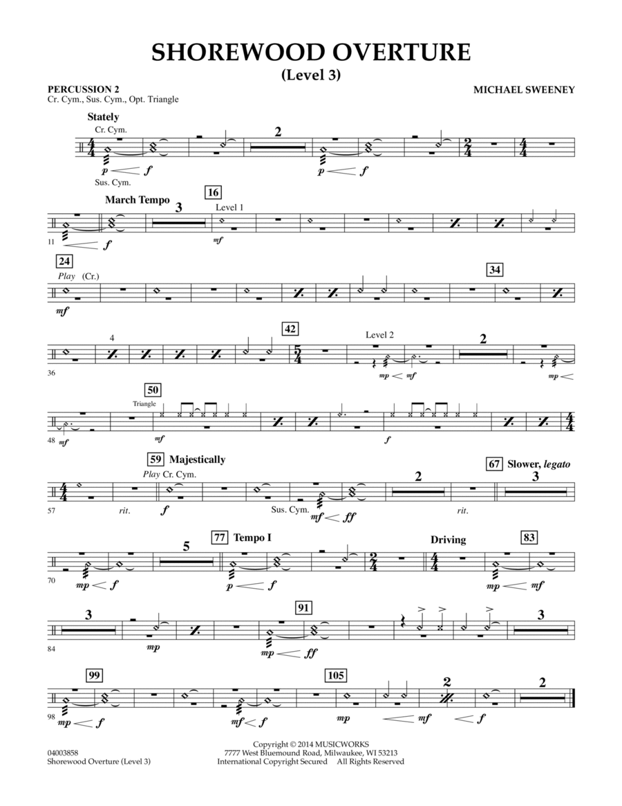 Shorewood Overture (for Multi-level Combined Bands) - Percussion 2 (Level 3)