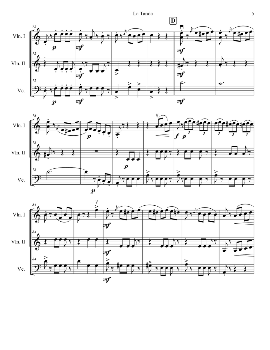 La Tanda String Trio scores gallery preview page 5