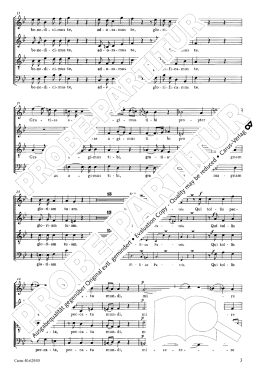 Missa brevis in B flat major 4-Part scores gallery preview page 4