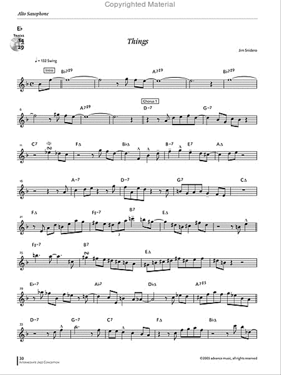 Intermediate Jazz Conception Alto & Baritone Saxophone Baritone Saxophone scores gallery preview page 13